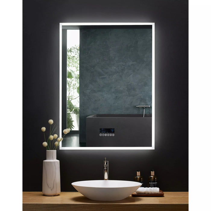 Ancerre 30” Immersion Led Lighted Bathroom Vanity Mirror With Bluetooth, Defogger and Digital Display