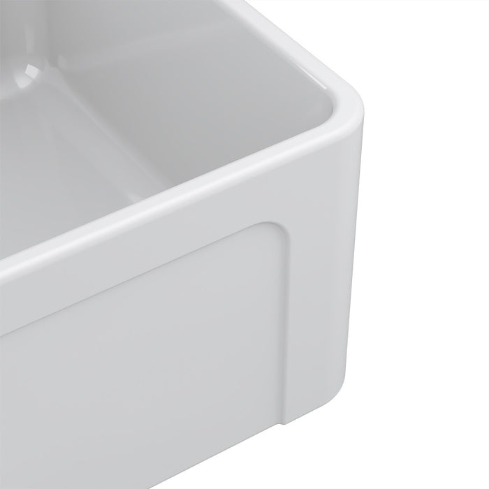 LaToscana 36'' Double-Bowl Reversible Fireclay Sink in White LDL3619W