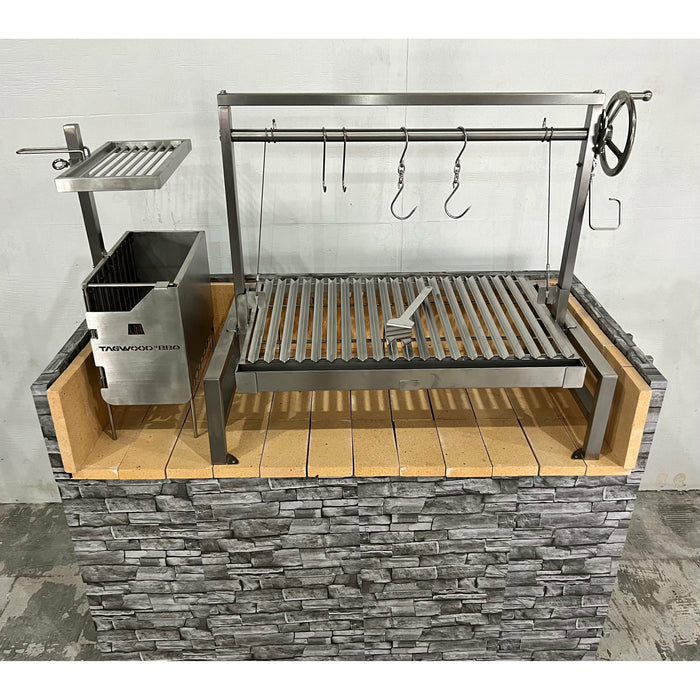 Tagwood Insert Style Argentine Santa Maria Wood Fire & Charcoal Grill with BBQ07SS, Charcoal and Firewood bag, without firebricks BBQ09SS-3