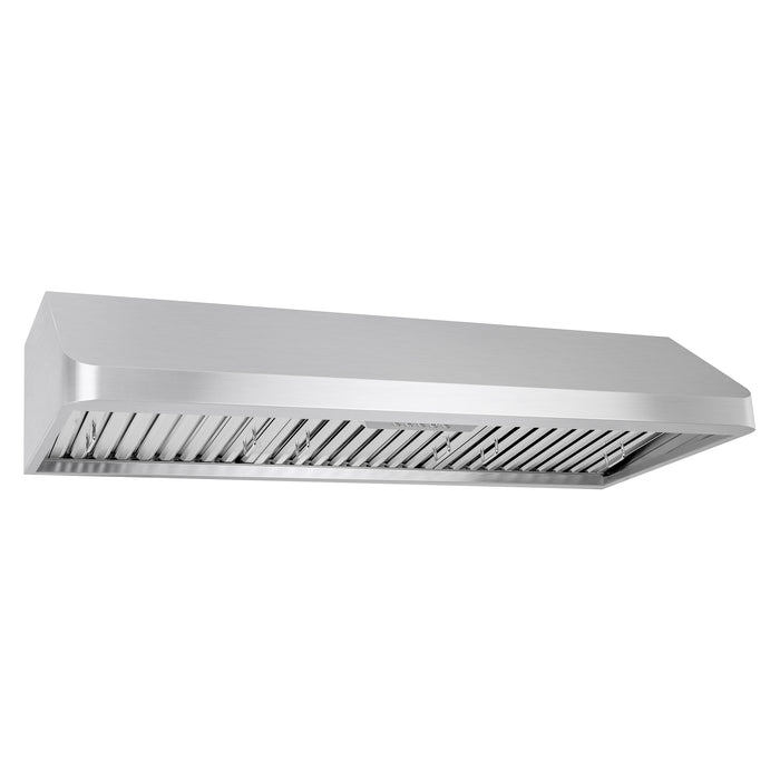 Cosmo 48"  Under Cabinet Range Hood with Push Button Controls, Permanent Filters, 3-Speed Fan and LED Lights in Stainless Steel COS-QB48