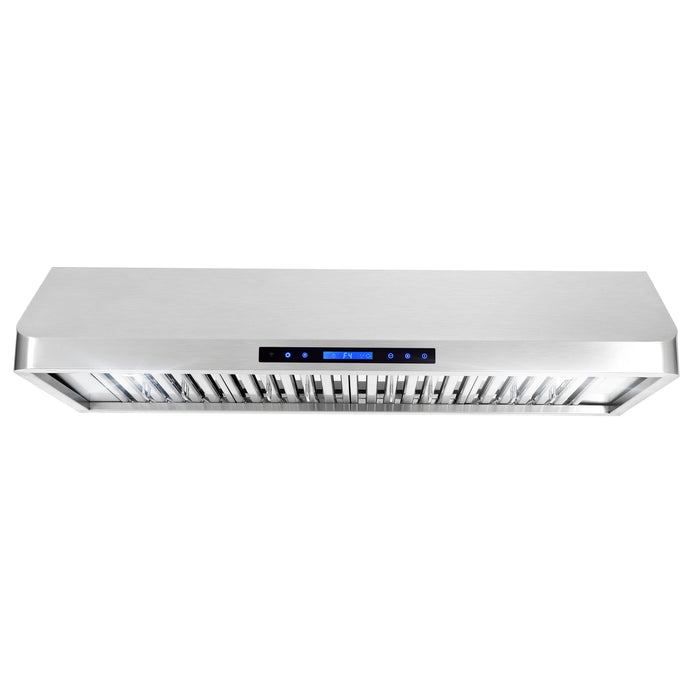 Cosmo 48" Ducted Under Cabinet Range Hood with Soft-Touch Controls, Permanent Filters, 4-Speed Fan, LED Lights in Stainless Steel COS-QS48