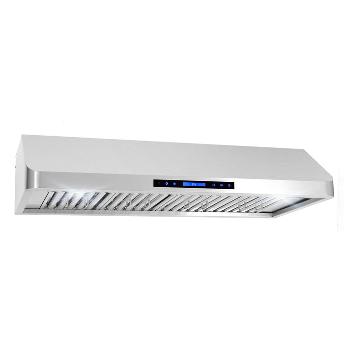 Cosmo 48" Ducted Under Cabinet Range Hood with Soft-Touch Controls, Permanent Filters, 4-Speed Fan, LED Lights in Stainless Steel COS-QS48
