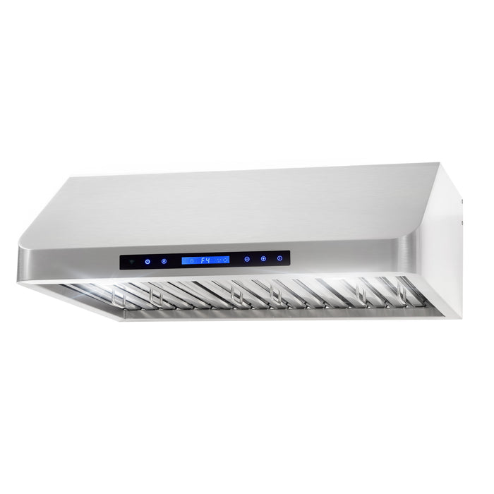 Cosmo 30" Ducted Under Cabinet Range Hood in Stainless Steel with Touch Display, LED Lighting and Permanent Filters COS-QS75