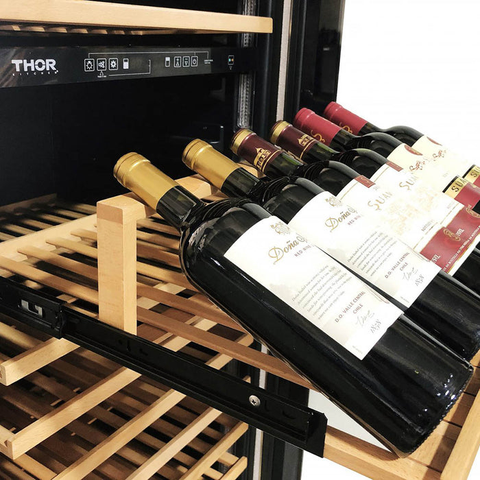Thor Kitchen 24 Inch Dual Zone Wine Cooler, 162 Wine Bottle Capacity TWC2403DI