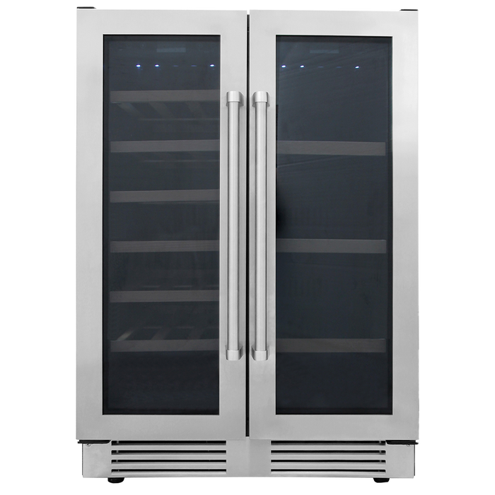 Thor Kitchen 24"French Door Wine and Beverage Center, 21 Wine Bottle Capacity and 95 Can Capacity TBC2401DI