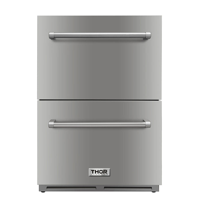 Thor Kitchen 24" Indoor Outdoor Refrigerator Drawer in Stainless Steel TRF2401U