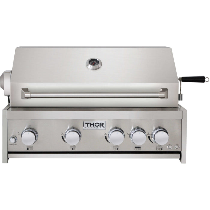 Thor Kitchen 32" 4-Burner Gas BBQ Grill with Rotisserie in Stainless Steel MK04SS304