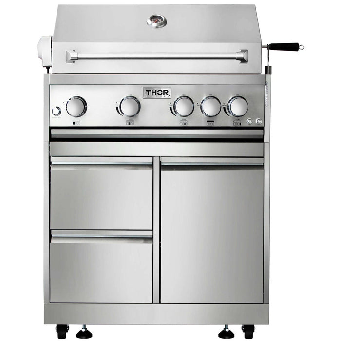 Thor Kitchen 32" 4-Burner Gas BBQ Grill with Rotisserie in Stainless Steel MK04SS304