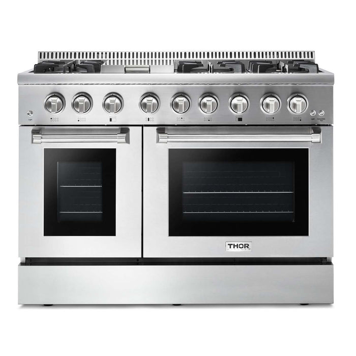 Thor Kitchen 48"Professional Dual Fuel Gas Range in Stainless Steel HRD4803U
