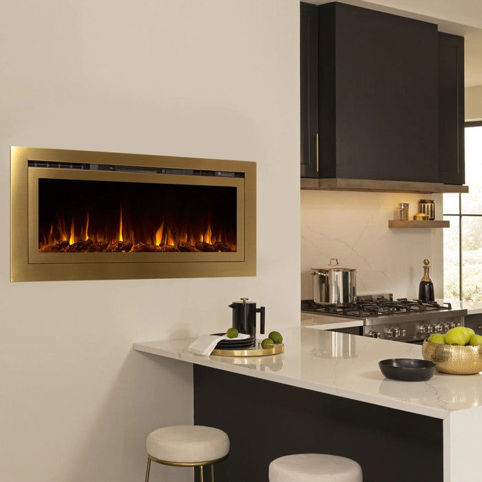 Touchstone Sideline Deluxe Gold 50" Recessed Smart Electric Fireplace 86275