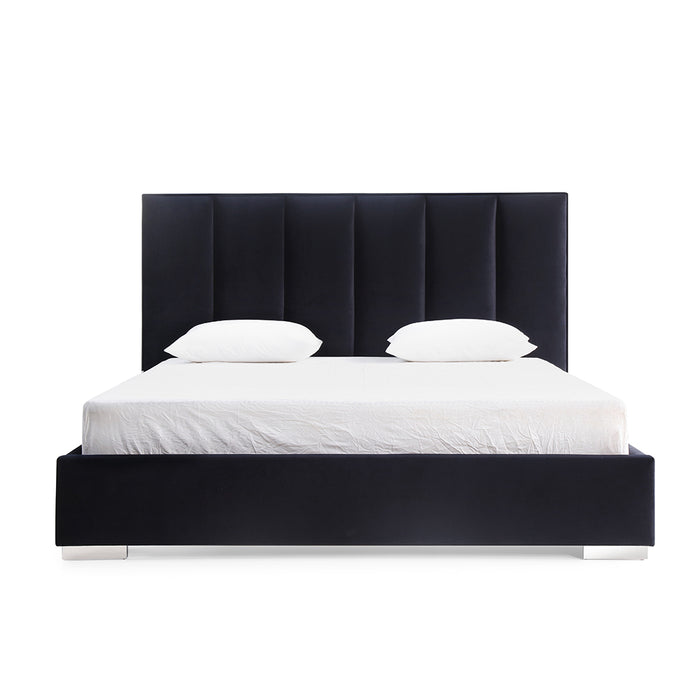 Whiteline Modern Living - Velvet Bed Queen BQ1655-BLK