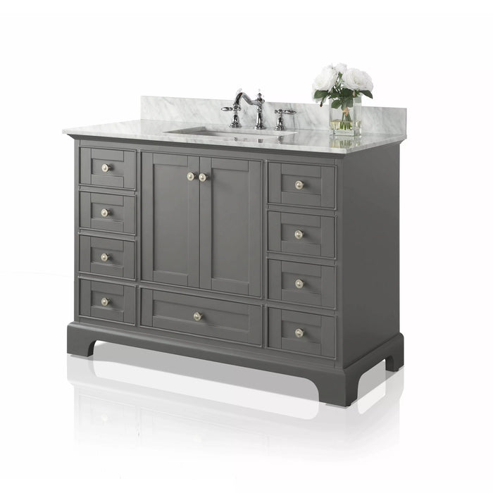 Ancerre 48” Audrey Bathroom Vanity Single Sink Cabinet Set Collection VTS-AUDREY-48-W-CW