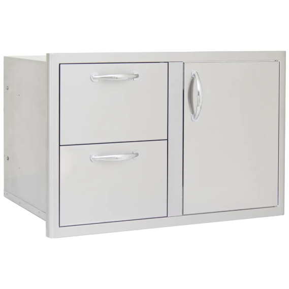 blaze-grill-32-access-door-and-double-drawer-combo-with-soft close-hinges-and-lights-BLZ-DDC-R-LTSC