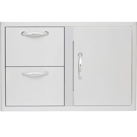 blaze-grill-32-access-door-and-double-drawer-combo-with-soft close-hinges-and-lights-BLZ-DDC-R-LTSC