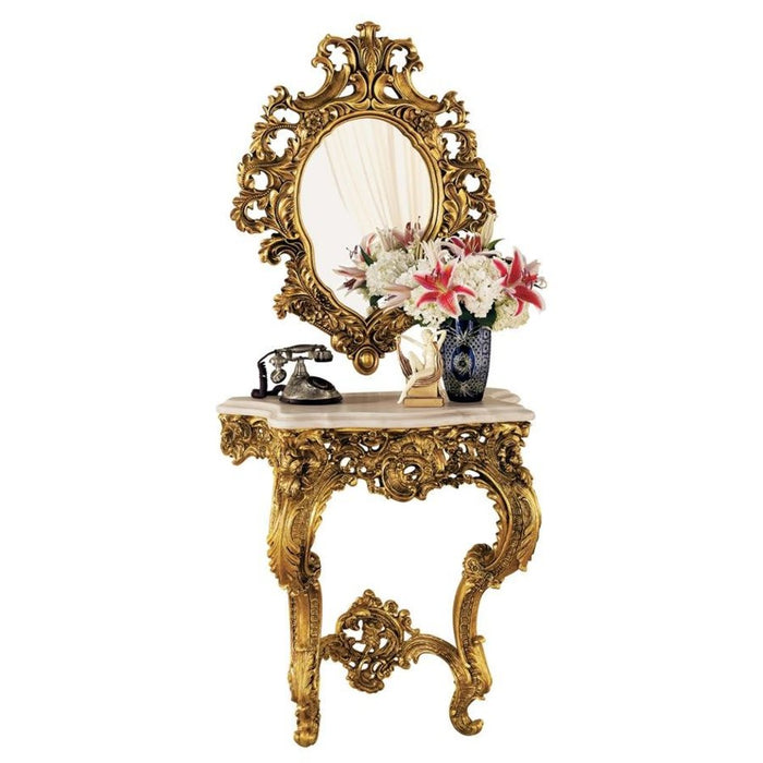 design-toscano-madame-antoinette-wall-console-table-and-salon-mirror-ky924