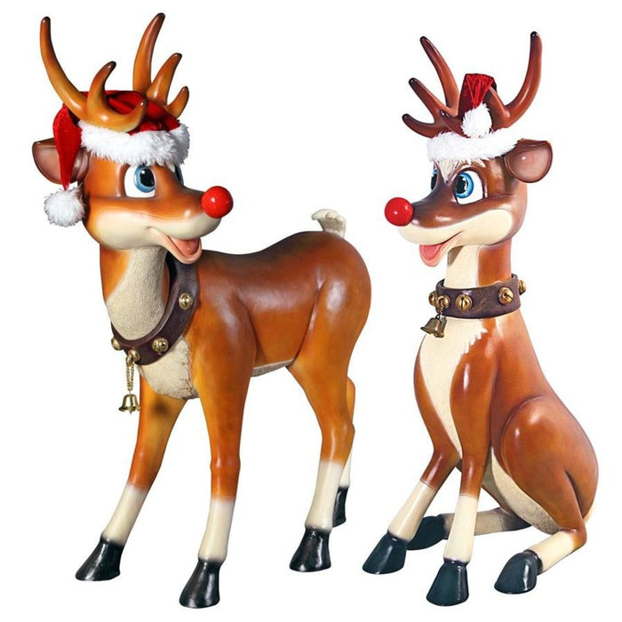 design-toscano-santa-christmas-red-nosed-reindeer-statues-set-of-two-large-ne980087