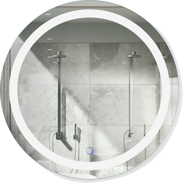 Krugg Icon Round 24" x 24" LED Bathroom Mirror with Dimmer & Defogger