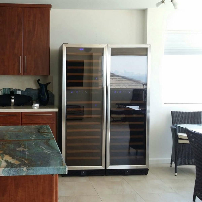 Kings Bottle 72" Tall Beer And Wine Refrigerator Combo With Glass Door KBU170BW3-FG