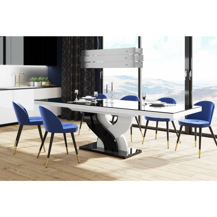 Maxima House Modern Glossy Bella Extendable Dining Table