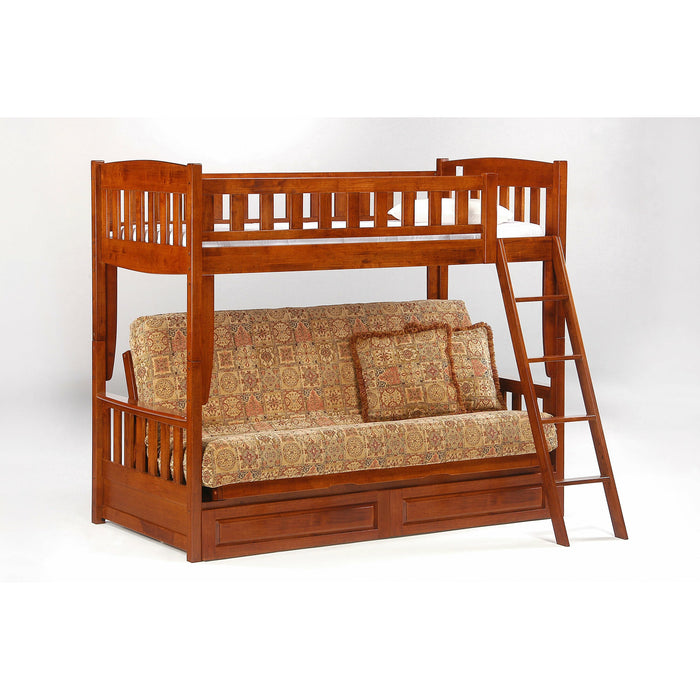 Night and Day Furniture Cinnamon Futon Bunk in Cherry finish SFBH-CIN-CH-COM