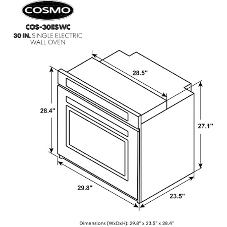 Cosmo COS-305AERC 30 Stainless Steel Electric Range with Convection Oven