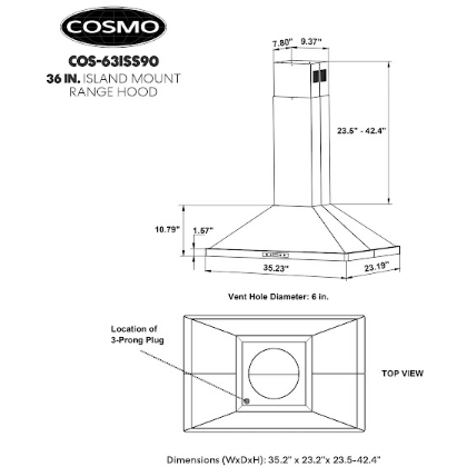 Cosmo 30-in 380-CFM Ductless Stainless Steel Wall-Mounted Range