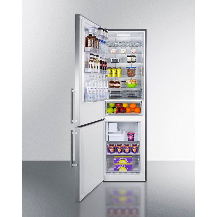 Summit 24" Wide Bottom Freezer Refrigerator With Icemaker FFBF181ES2IMLHD