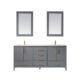 Altair Sutton 72" Double Bathroom Vanity Set in Gray and Carrara White Marble Countertop with Mirror  541072-GR-CA - Image 15