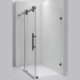 Vinnova Villena 52" W x 78" H Rectangle Single Sliding Frameless Shower Enclosure in Matt Black 312052+36P-MB - Image 3