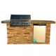 KoKoMo St. John 7'6" BBQ Island with Bar on Three Sides and 4 Burner Built In BBQ Grill