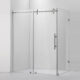 Vinnova Villena 68" W x 78" H Rectangle Single Sliding Frameless Shower Enclosure in Brushed Nickel 312068+36P-BN