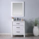 Altair Maribella 30" Single Bathroom Vanity Set in White and Carrara White Marble Countertop with Mirror 535030-WH-CA