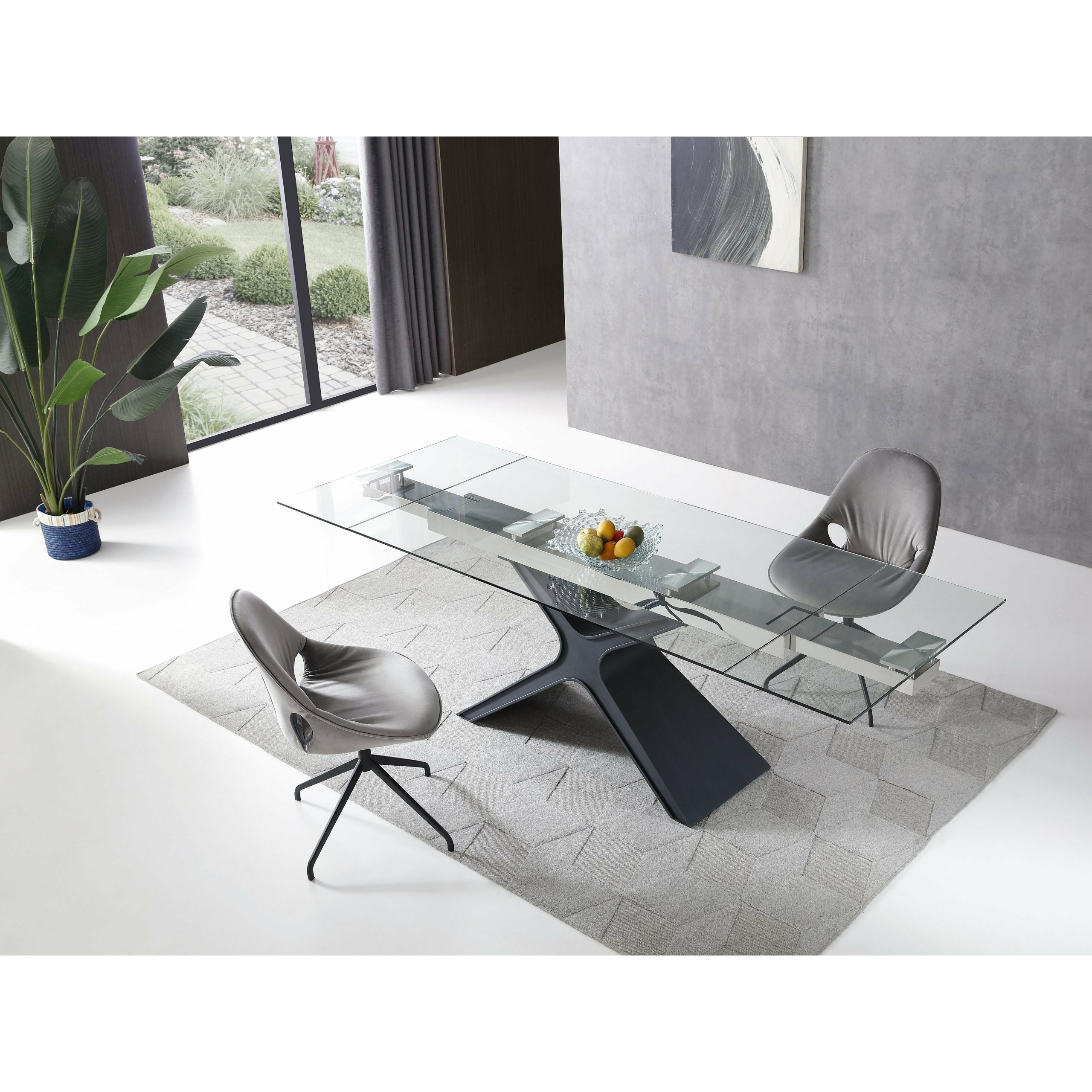 images Whiteline Modern Living - West Extendable Dining Table DT1716-BLK - Image 1