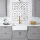 Altair Trento Glossy White Ceramic Rectangular 33" L x 19.7" W Vessel Bathroom Sink  271033-KS