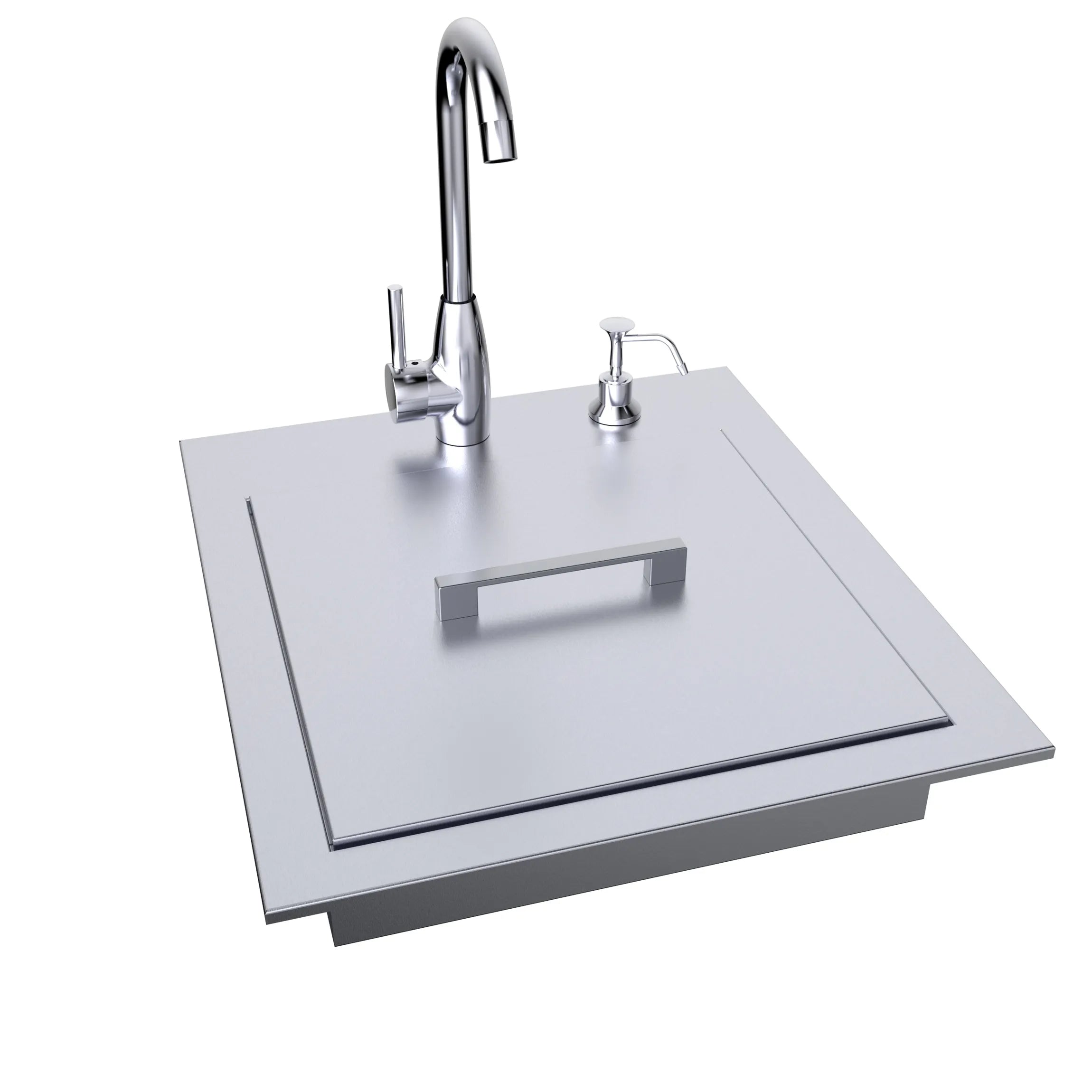 images Sunstone 20" ADA Compliant Sink with Cover & Hot/Cold Faucet ADASK20 - Image 1