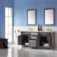 Altair Ivy 72" Double Bathroom Vanity Set in Gray and Carrara White Marble Countertop with Mirror 531072-GR-CA - Image 2