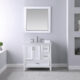 Altair Isla 36" Single Bathroom Vanity Set in White and Carrara White Marble Countertop with Mirror  538036-WH-CA