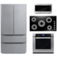 Cosmo 4 Piece, 36" Electric Cooktop 30" Wall Oven 24.4" Microwave & Refrigerator COS-4PKG-141