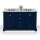 Ancerre Audrey 60" Bathroom Vanity Set in Heritage Blue with 24" Mirrors VTSM-AUDREY-60-HB-CW-GD