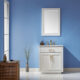 Altair Ivy 30" Single Bathroom Vanity Set in White and Carrara White Marble Countertop with Mirror 531030-WH-CA
