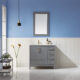 Altair Sutton 36" Single Bathroom Vanity Set in Gray and Carrara White Marble Countertop with Mirror  541036-GR-CA