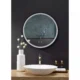 Ancerre 30" Cirque Round Led Lighted Bathroom Vanity Black Framed Mirror