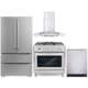 Cosmo 4 Piece, 36" Dual Fuel Range 36" Range Hood 24" Dishwasher & Refrigerator COS-4PKG-222