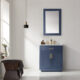Altair Ivy 30" Single Bathroom Vanity Set in Royal Blue and Carrara White Marble Countertop with Mirror  531030-RB-CA