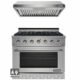NXR SCD3611 36" Natural Gas Dual Fuel Range & EH3619 Under Cabinet Hood Bundle, Stainless Steel  SCD3611EHBD