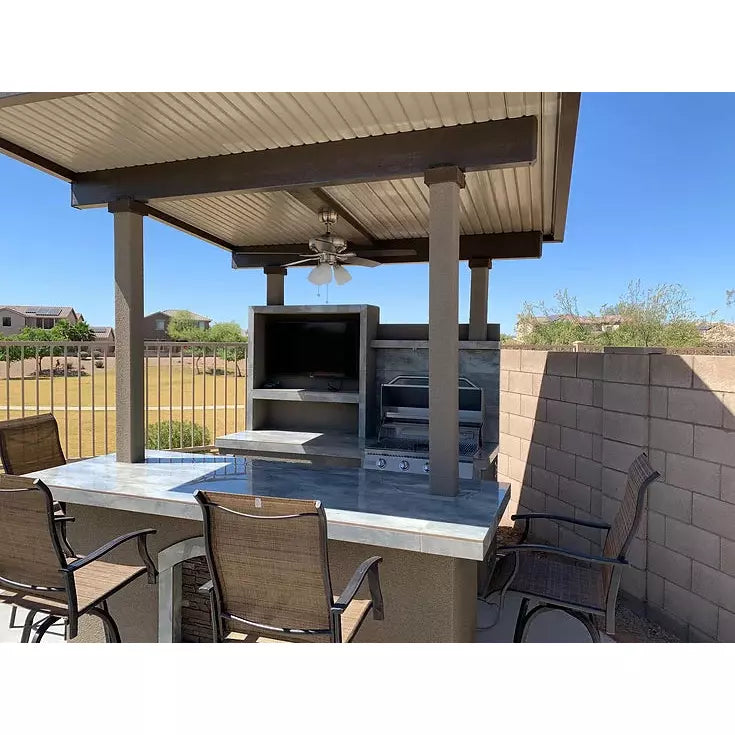 images KoKoMo Outdoor Kitchen With T.V. Built-In BBQ Grill & Pergola - Image 1