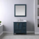 Altair Isla 36" Single Bathroom Vanity Set in Classic Blue and Carrara White Marble Countertop with Mirror  538036-CB-CA