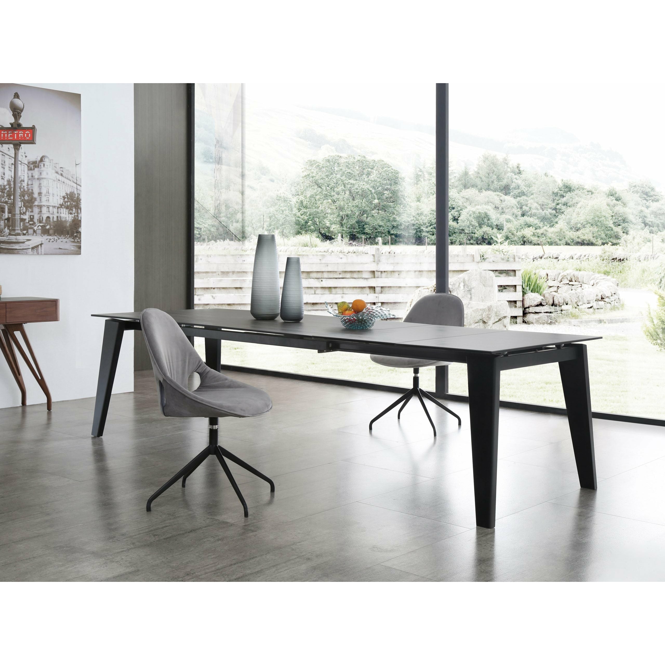 images Whiteline Modern Living - Theo Extendable Dining Table DT1718-BLK - Image 1