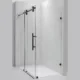 Vinnova Villena  68" W x 78" H Rectangle Single Sliding Frameless Shower Enclosure in Matt Black 312068+36P-MB - Image 2