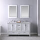 Altair Isla 60" Double Bathroom Vanity Set in White and Carrara White Marble Countertop with Mirror 538060-WH-CA